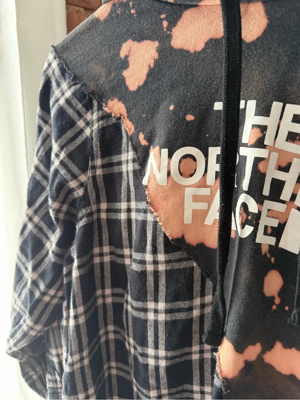 The North Face Men’s Black & Flannel Tie-Dye Plaid Hoodie
